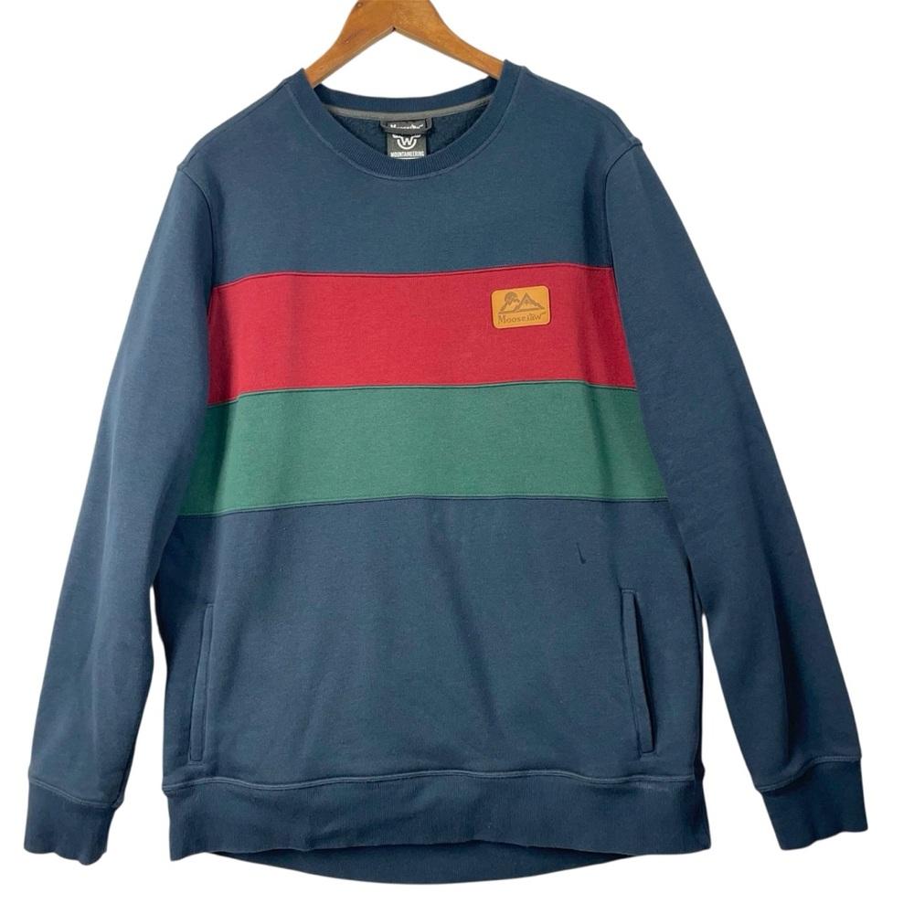 Moosejaw crewneck Sweatshirt Sportswear Gorpcore Blue Retro Hiking Casual